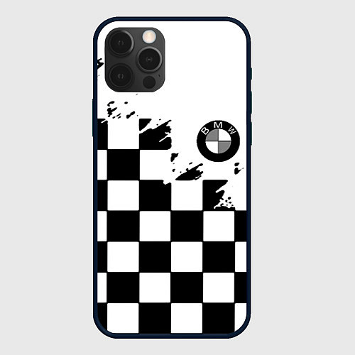 Чехол iPhone 12 Pro Max BMW black geometry splash / 3D-Черный – фото 1