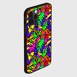 Чехол для iPhone 12 Pro Max Яркие цветные каракули, цвет: 3D-черный — фото 2