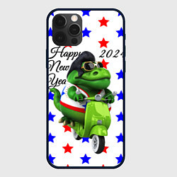 Чехол для iPhone 12 Pro Max Крутой дракон на скутере 2024, цвет: 3D-черный