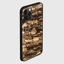 Чехол для iPhone 12 Pro Max Текстура коры сосны, цвет: 3D-черный — фото 2
