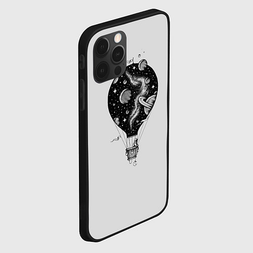 Чехол iPhone 12 Pro Max Космический аэростат / 3D-Черный – фото 2