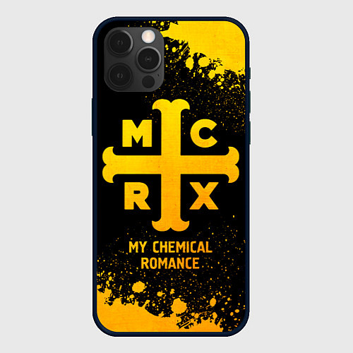 Чехол iPhone 12 Pro Max My Chemical Romance - gold gradient / 3D-Черный – фото 1