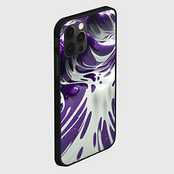 Чехол для iPhone 12 Pro Max Бело-фиолетовая краска, цвет: 3D-черный — фото 2