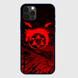Чехол для iPhone 12 Pro Max Красный знак уроборос - Стальной алхимик, цвет: 3D-черный