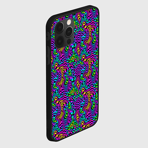 Чехол iPhone 12 Pro Max Multicolored stripes / 3D-Черный – фото 2