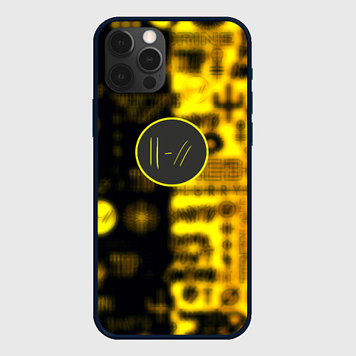 Чехол iPhone 12 Pro Max Twenty one pilots yellow music / 3D-Черный – фото 1