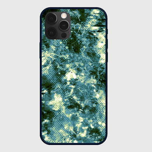 Чехол iPhone 12 Pro Max Абстракция - ocean in grunge style / 3D-Черный – фото 1