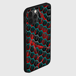 Чехол для iPhone 12 Pro Max Нано шестиугольник, цвет: 3D-черный — фото 2