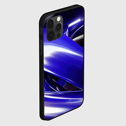 Чехол для iPhone 12 Pro Max Blue black abstract, цвет: 3D-черный — фото 2