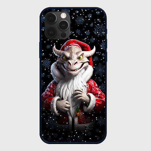 Чехол iPhone 12 Pro Max Santa dragon / 3D-Черный – фото 1