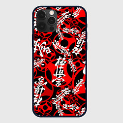 Чехол для iPhone 12 Pro Max Карате киокушинкай лого паттерн, цвет: 3D-черный