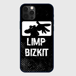 Чехол iPhone 12 Pro Max Limp Bizkit glitch на темном фоне