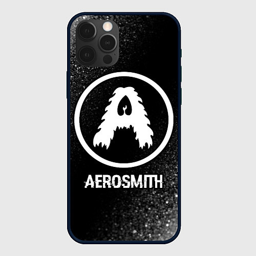 Чехол iPhone 12 Pro Max Aerosmith glitch на темном фоне / 3D-Черный – фото 1