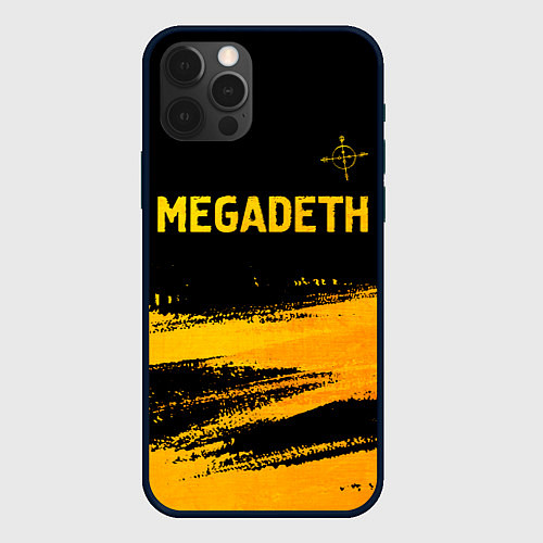 Чехол iPhone 12 Pro Max Megadeth - gold gradient посередине / 3D-Черный – фото 1