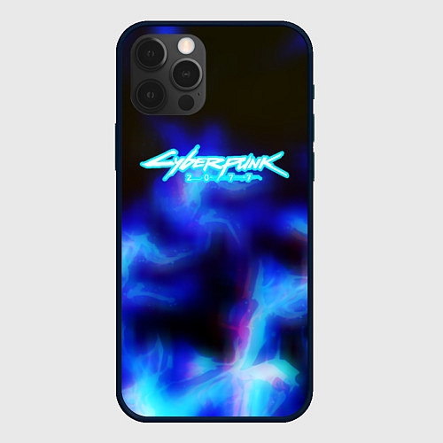 Чехол iPhone 12 Pro Max Cyberpunk 2077 fire / 3D-Черный – фото 1