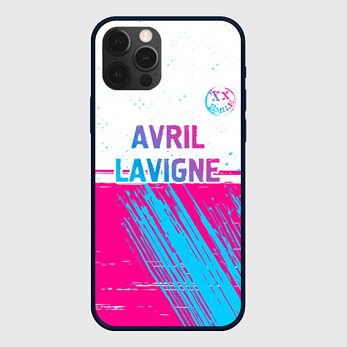 Чехол iPhone 12 Pro Max Avril Lavigne neon gradient style посередине / 3D-Черный – фото 1