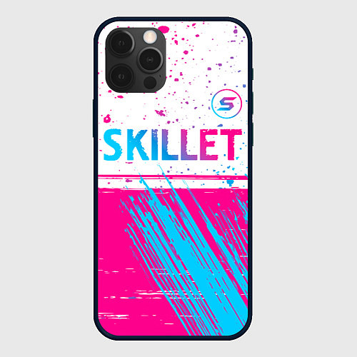 Чехол iPhone 12 Pro Max Skillet neon gradient style посередине / 3D-Черный – фото 1