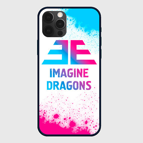 Чехол iPhone 12 Pro Max Imagine Dragons neon gradient style / 3D-Черный – фото 1