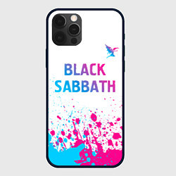 Чехол для iPhone 12 Pro Max Black Sabbath neon gradient style посередине, цвет: 3D-черный