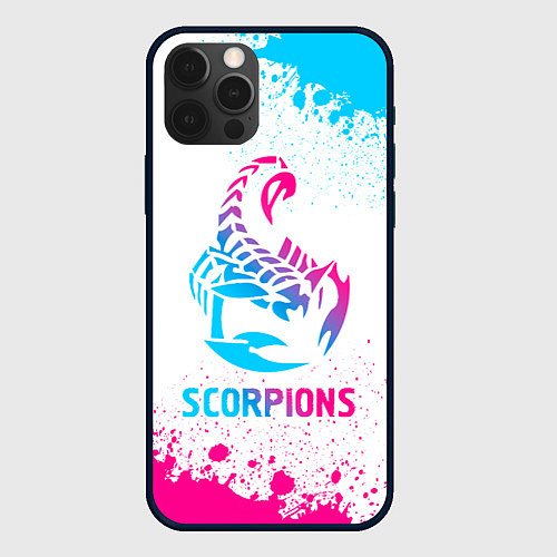 Чехол iPhone 12 Pro Max Scorpions neon gradient style / 3D-Черный – фото 1