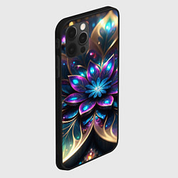 Чехол для iPhone 12 Pro Max Абстрактный фрактальный цветок, цвет: 3D-черный — фото 2