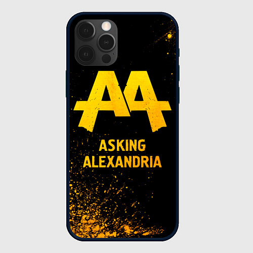 Чехол iPhone 12 Pro Max Asking Alexandria - gold gradient / 3D-Черный – фото 1