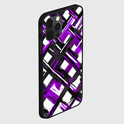 Чехол для iPhone 12 Pro Max Фиолетовые и чёрные мазки, цвет: 3D-черный — фото 2