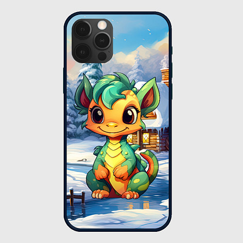 Чехол iPhone 12 Pro Max Крошечный дракон зимы 2024 / 3D-Черный – фото 1
