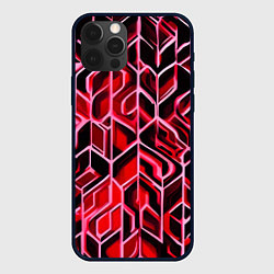 Чехол для iPhone 12 Pro Max Красный узор, цвет: 3D-черный