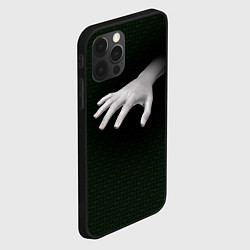 Чехол для iPhone 12 Pro Max Белая рука на плетёной текстуре, цвет: 3D-черный — фото 2