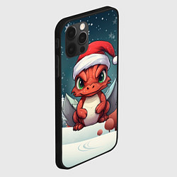 Чехол для iPhone 12 Pro Max Символ нового 2024 года маленький дракон, цвет: 3D-черный — фото 2