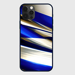 Чехол iPhone 12 Pro Max Blue white abstract