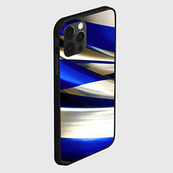 Чехол для iPhone 12 Pro Max Blue white abstract, цвет: 3D-черный — фото 2