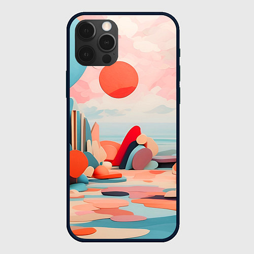 Чехол iPhone 12 Pro Max Геометрия природы / 3D-Черный – фото 1