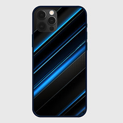 Чехол для iPhone 12 Pro Max Синий узор абстракции, цвет: 3D-черный