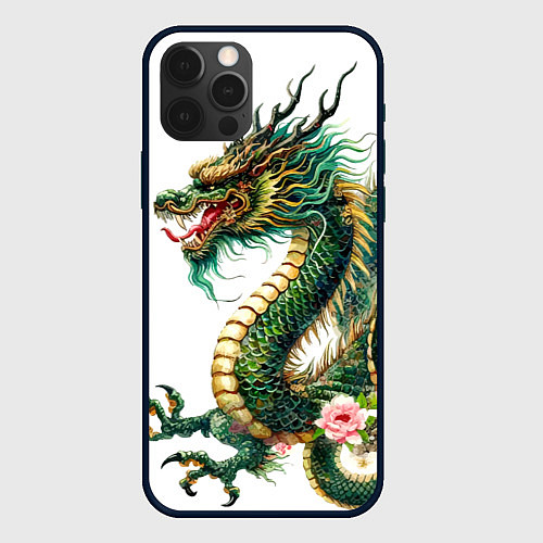 Чехол iPhone 12 Pro Max Японский дракон - ирезуми искусство / 3D-Черный – фото 1