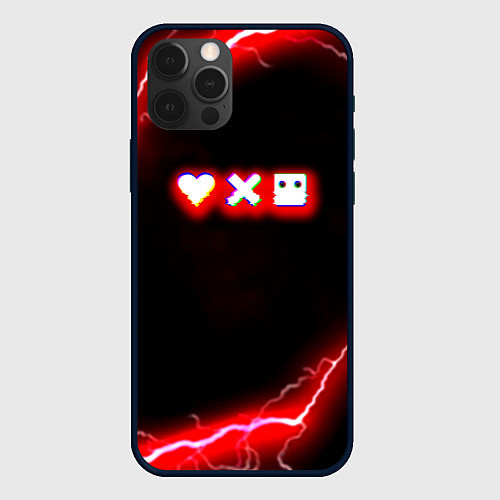 Чехол iPhone 12 Pro Max Love death robots storm / 3D-Черный – фото 1