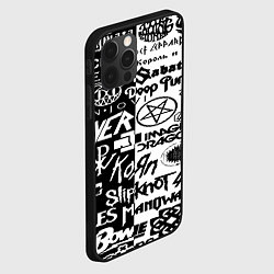 Чехол для iPhone 12 Pro Max Логотипы лучших групп черно белый, цвет: 3D-черный — фото 2
