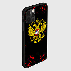 Чехол для iPhone 12 Pro Max Краски Россия герб, цвет: 3D-черный — фото 2