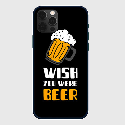 Чехол iPhone 12 Pro Max Wish you were beer / 3D-Черный – фото 1