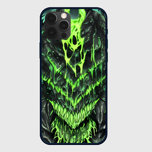 Чехол iPhone 12 Pro Max Green slime / 3D-Черный – фото 1