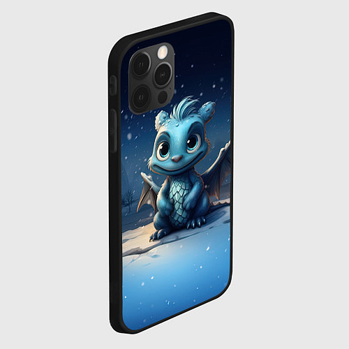 Чехол iPhone 12 Pro Max Снежный дракон 2024 / 3D-Черный – фото 2