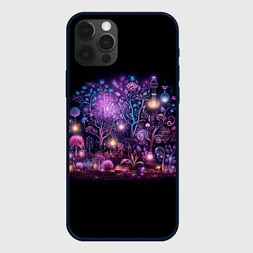 Чехол iPhone 12 Pro Max Neon in room / 3D-Черный – фото 1