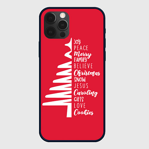 Чехол iPhone 12 Pro Max Christmas tree is happiness / 3D-Черный – фото 1