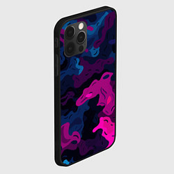 Чехол для iPhone 12 Pro Max Синий и фиолетовый абстрактный камуфляж, цвет: 3D-черный — фото 2