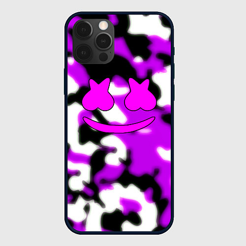 Чехол iPhone 12 Pro Max Marshmello camo / 3D-Черный – фото 1