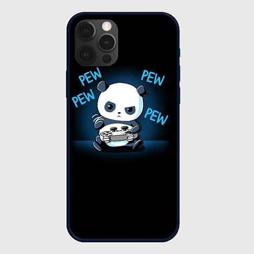 Чехол iPhone 12 Pro Max Panda gamer / 3D-Черный – фото 1