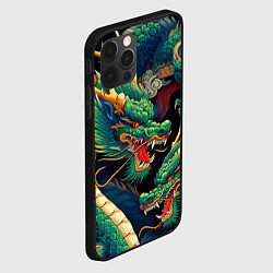 Чехол для iPhone 12 Pro Max Два Японских дракона - ирезуми, цвет: 3D-черный — фото 2