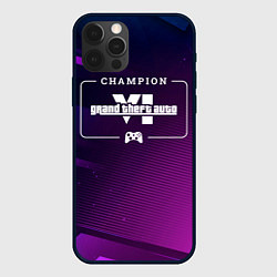 Чехол iPhone 12 Pro Max GTA6 gaming champion: рамка с лого и джойстиком на