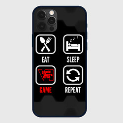 Чехол iPhone 12 Pro Max Eat, sleep, GTA6, repeat